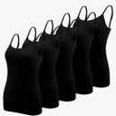 BQTQ 5 Pcs Women's Camisole Tank Top Undershirt Spaghetti Strap Basic Camisoles. M