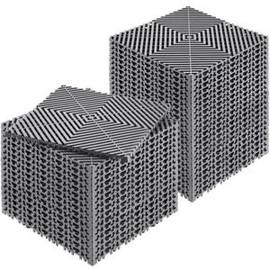 VEVOR Interlocking Drainage Mat, 12 x 12 Modular Interlocking Cushion, 40 Pcs Splicing Drainage Mats, Non-Slip Gray PP Drainage Floor Tile and Shower Mat, for Garage, Garden, Kitchen & Outdoor (Grey)