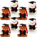 Harrycle 16 Pcs Mini Graduation Bear Stuffed Animals 4.7 Inch Tiny Plush Bear with Diploma and Hat for 2026 Graduation Ceremony Party Decor Congratulation Gifts DIY Present (Black Cap)