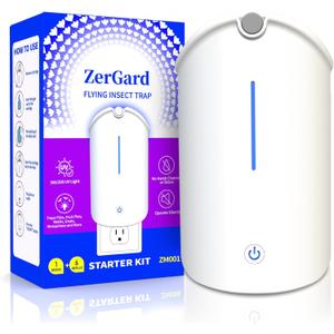 Flying Insect Trap, ZerGard Indoor Plug in Bug Catcher with UV Light (1 Device+6 Refills) Captures Mosquito Gnat Moth Fruit Flies for Kitchen, Living Room, Bedroom,ZM001