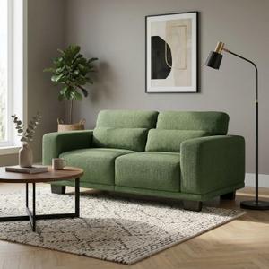 Marsail 2-Seater Modern Sofa, 65" Loveseat Couch with Wide Armrests & Deep Cushions, Linen Sofas with Removable Washable Covers for Living Room, Green