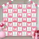 Pink and White Square Foil Balloons 50 Pcs Metallic Pink and White Balloons Wall Backdrop for New Year Graduation Birthday Bridal Shower Party Arch Backdrop Decorations