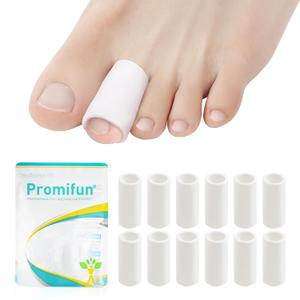 Silicone Toe Protectors  12 Pack Silicone Toe Sleeve for Hammer Toes, Corns, Calluses, Blisters  Soft Gel Toe Tube Pads for Pain Relief