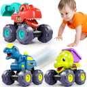OCATO Dinosaur Monster Trucks for Toddlers 2-4 Years Kids Toy Boys 3-5, Dinosaur Toys for Kids 2 3 4 5 Year Old Boy Girl Birthday Gift Xmas Stocking Stuffers Baby Toddler Boy Toys Gifts Age 2 3 4