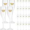 Meanplan 24 Pack Prom 2026 Graduation Champagne Flutes 6oz Plastic Champagne Flutes 2026 Prom Decorations Graduate Party Favors Cocktail Cups Drinkware