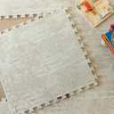 Little Landings Baby Play Mat for Floor - Sandstone (4x6ft) - Interlocking EVA Foam Play Mat Tiles for Babies & Toddlers, Non-Toxic Playmat for Tummy Time, Crawling & Playroom - Rug-Look Design