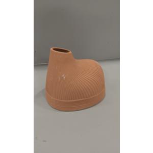 Ceramic Small Flower Vase Floral Container Modern Aesthetic Table Centerpiece Tabletop Ornament for Entrance Desk Housewarming Gift, Brown (Terracotta)