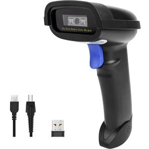 NETUM Bluetooth Barcode Scanner, Compatible with 2.4G Wireless & Bluetooth Function & Wired Connection, Connect Smart Phone, Tablet, PC, CCD Bar Code Reader Work with Windows, Mac,Android (NT-1228BC)