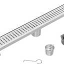 Neodrain 24" Brushed Linear Shower Drain with Removable Capsule Grate