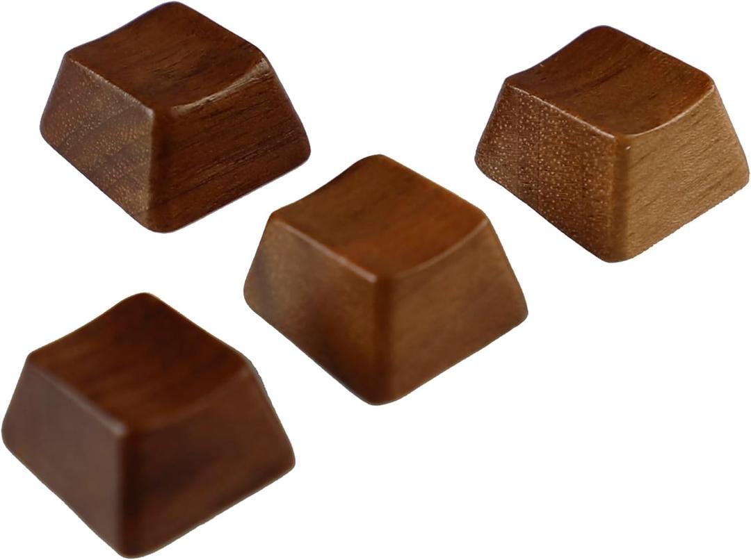 YMDK Wooden Keycap Solid Walnut Wood Keycap Novelty Keycaps Spacebar Esc Arrow Keys OEM Profile for Cherry MX Mechanical Keyboard (Arrow 4 Keys R1)