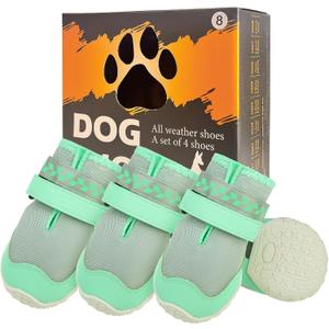 BEAUTYZOO Waterproof Dog Shoes for Winter Cold Weather, Anti Slip Dog Boots for Medium Large Senior Dogs, Breathable Dog Booties and Paw Protectors to Prevent Licking, 4PCS Doggie Hiking Boots