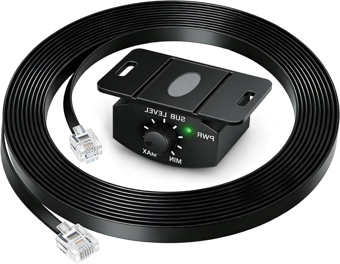 Universal Bass Control Knob, 11.48ft Extension Copper Core Cable with 4-Pin Subwoofer Volume Control, Easy Install,Compatible with Car Amplifier