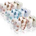 Kids Shoe Organizer Stackable: Clear Acrylic Baby Shoe Rack with Dividers - Closet Storage for Toddlers & Nursery Use (3 Pack)