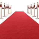 HOMBYS 450 GSM Extra Thick Red Carpet Runner for Partys & Events 3x15 ft, Non-Slip Rubber Backed Aisle Runway Rug for Step, Proposal & Wedding Decorations, Hollywood Oscars Runway, (Red, 3x15 ft)