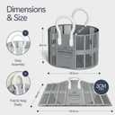 40L Collapsible Laundry Basket with Handles, Durable Space-Saving Storage Basket for Clothes, Utility, Groceries Toys & Home Organization – Grey, 17.9" L × 14.2" W × 11.8" H