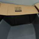 IRIS USA Cat Litter Box Large with Front Door Flap, Covered Enclosed Litter Box Enclosure with Scoop, Handle & Buckles for Portability & Privacy, Hidden Litter Pan, Gray