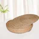 Art PineCone's Woven Cotton Rope Round Placemats Set of 4 with Holder Included, Non-Slip, and Heat Resistant Shabby Chic Placemats (Seagrass, 13 inches, 6PC)