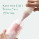 Momcozy Bottle Brush Kit with Push-Press Foam Design - Newborn Essentials Gift, Portable Cleaning Tool for Home & Travel, Baby Bottle Cleaner Brush for Breast Pumps & Nipples, Pink
