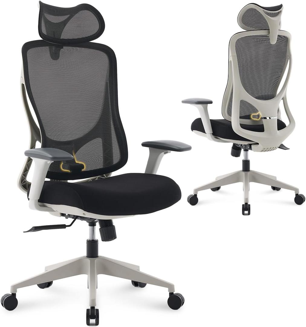 Nouhaus Apertura Ergonomic Office Chair Dynamic Back Support, 3D Armrests, 28.94 inches x 28.94 inches x 45.47 inches