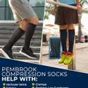 Pembrook Cotton Light Compression Socks for Women & Men - 3 Pairs | 8-15 mmHg Comfort Compression Socks for Men & Women, L