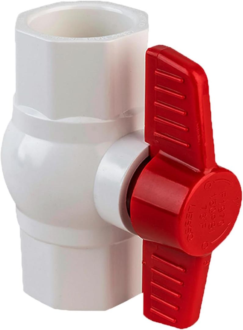 LESSO 2'' PVC Ball Valves, Ball Valve Water Shut Off, 2 inch PVC Ball Valves Slip, Socket SCH40 White