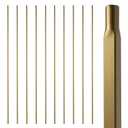 44" Brass Gold Wrought Iron Plain Balusters for Staircase Interior, 1/2" Square Hollow Iron Spindles, Decorative Stair Railing, Pack of 10