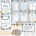 Funnymoom 426 Pcs Cowboy Baby Shower Games Set-8 Games, Includes Baby Shower Bingo, Price is Right, Guess Who, Word Scramble, Prediction and Advice, How Big is Mommy's Belly, Don't Say the Words