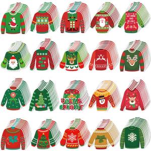 Seajan 200 Pcs Christmas Ugly Sweater Cutouts Bulks Christmas Classroom Bulletin Board Decor Colorful Sweater Cutouts for Chalkboard Wall Decor Xmas Craft Holiday Xmas Party Decoration