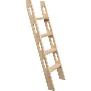 Wood Bunk Bed Ladder, 4.1FT RV Bunk Ladder Replacement with Wide Step, Sturdy Wood Ladder for Bunk Beds RV Camper Bed Climbing, Wooden Step Ladder for Home Kids Bedroom Dorm Hotel (49.2IN/4-STEP, Natural Varnish)