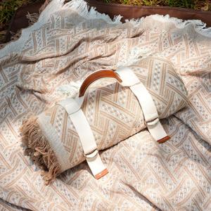 Genovega 2 in 1 Extra Large Outdoor Picnic Blanket Waterproof Woven Boho Mat Giant Beach Towel Travel Essential Yoga Accessories Park Patio Lawn Garden Grass Ground Music Festival Concert Must Have (6'8" x 6'8" (Square), Brown)