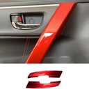 for Toyota Corolla 2014 2015 2016 2017 2018 2019 2PCS Car Inner Front Door Armrest Handle Bowl Frame Cover Trim Interior Decoration Accessories, NOT FIT 2019 Corolla Hatchback (Wine Red)