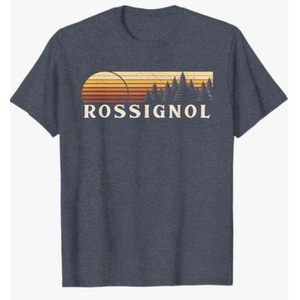 Rossignol, LA Vintage Evergreen Sunset Eighties Retro TShirt,  Heather Blue, M