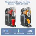 Replacement Auger for Ninja Slushie FS301/FS300 - Solid PETG Construction - Durable 3D Printed Accessory for Ninja Slushie Machine (Blue)