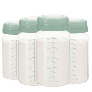 TOVVILD 10oz Breast Milk Storage Bottle for Momcozy 22oz Breast Milk Cooler, Collection Bottle Container for Fridge, Pumping Bottles Compatible with Spectra Wide Neck Flange, 4PCS