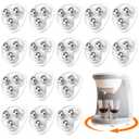 Honoson 16 Pcs Self Adhesive Caster Wheels Appliance Rollers Appliance Sliders for Kitchen 360 Swivel Universal Wheel Mini Small Kitchen (Clear with 3 Steel Ball Style)
