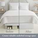 Bed Makers Never Lift Your Mattress Bed Skirt, Designed for Box Spring Beds, Split Corners, 14 Inch Drop Length, King, White