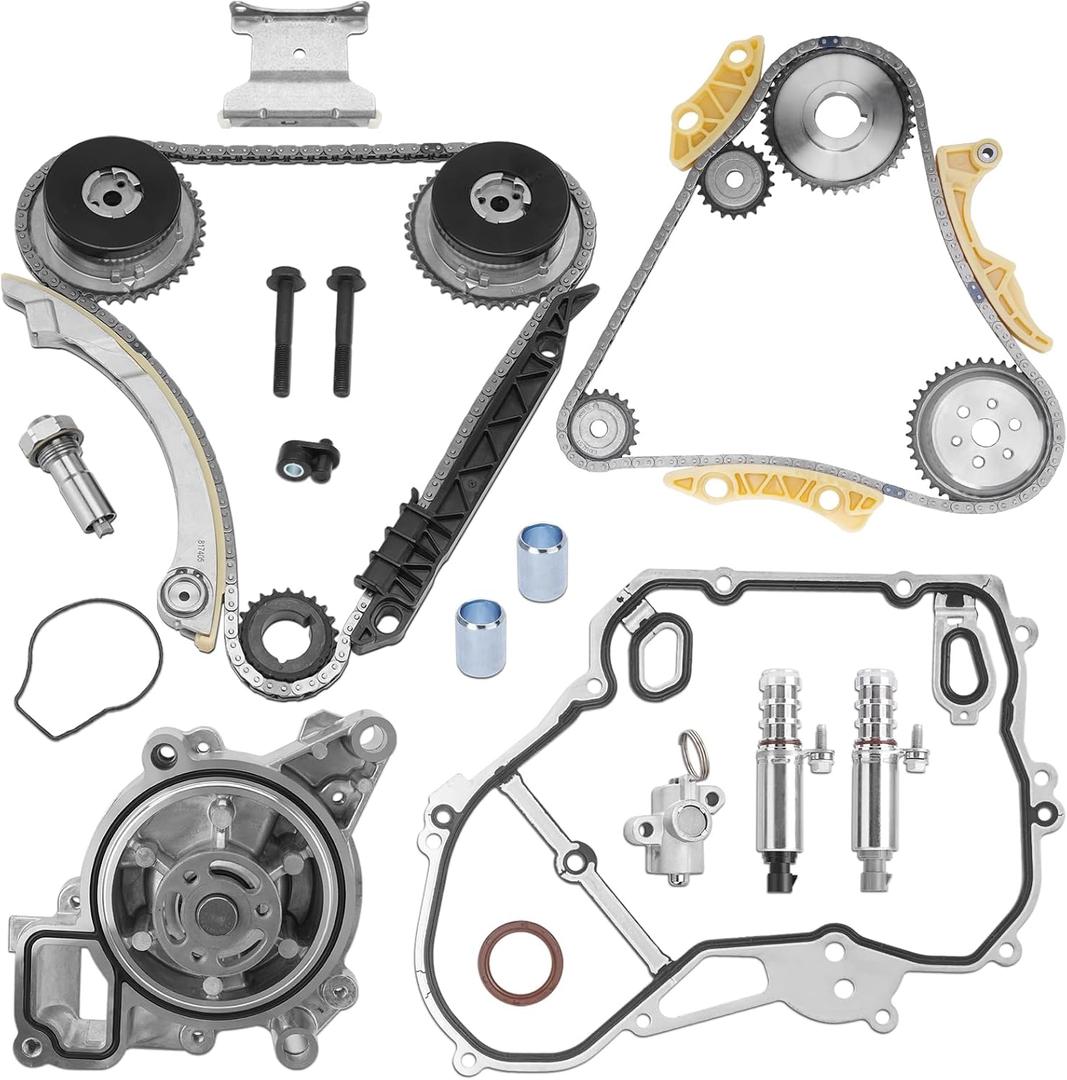 2.4 Timing Chain Kit with Water Pump VVT Compatible with Chevy Equinox 2011-17 HHR Impala Malibu Cobalt Buick Regal LaCrosse Verano GMC Terrain Pontiac G5 L4 2.2L 2.4L Ecotec Replace# 9-4201S 12630084