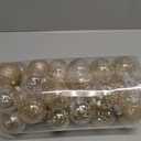 CristBest 30ct Christmas Ball Ornaments-60mm/2.36" Shatterproof Clear Plastic Xmas Balls Baubles Set with Stuffed Delicate Sparkling, Hanging Christmas Tree Decorations (Champagne Gold)