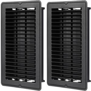 Fumete 2 Pcs 6 x 10'' Black Floor Vent Covers Heavy Duty Floor Register Metal Heat Vent Covers with Rust Proof Finish for Home Floor Heater
