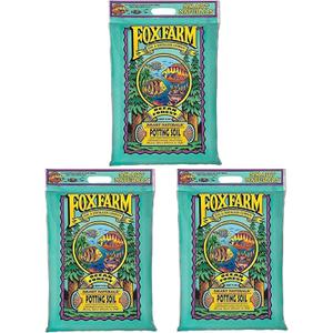 FoxFarm Ocean Forest Potting Soil, 12qt  Light, Aerated Texture, Designed for All Container Plants  pH Adjusted for Optimal Nutrient Uptake, Effectively Retains Moisture (12 Quart (3 Pack))