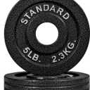 CAP Olympic 2-Inch Weight Plates, Cast Iron & Rubber Coated