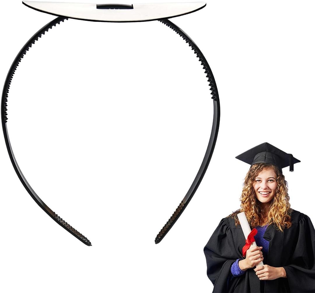 3 x ZEYER Graduation Cap Headband Insert - Secure Fit and Hair-Friendly Cap Upgrade in Black Insert Secures (1 Count (Pack of 1))