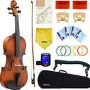 Crafteem Handcrafted Premium Violin Outfit for Kids Beginner, Student, and Adults -Perfect Your Sound and Unlock Your Musical Potential with Confidence. (Matte Antique, 1/2)