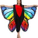 Butterfly Costume for Adult Butterfly Wings Halloween Colorful Wings Costumes Funny Fancy Dress Cosplay (Orange and Blue)