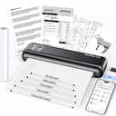 Rongta Portable Printer Wireless for Travel, Thermal Inkless Printers for 8.5"*11" US Letter, Compatible with Android iOS Smartphone, Mac Windows Laptop (Black, 1 Printer + 1 Roll Thermal Paper)