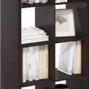 Furinno CUBICLE Book Shelf, 8-Cube Bookshelf, Extra Thick Frame Horizontally & Vertically Reversible Bookcase with Open Back, 14.6" x 30" x 58", for Living Room, Bedroom, Home Office, Black Dark Oak, 8-cube,1.2in