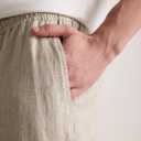 Men's Linen Blend Casual Pants, Lightweight Breathable Drawstring Summer Beach Pants (XL)