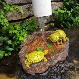 Turtle Gutter Downspout Splash Block Decorative Down Spout Rain Water Diverter Leaf Cover Guard Extensions Garden Tortoise Outdoor Decor Statues Drainage (Rock) (Gray)