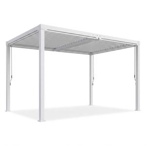 Louvered Pergola 10' x 13', Outdoor Aluminum Pergola with Reinforced Steel Roof, Heavy-Duty Hardtop Gazebo for Patio Deck, Weatherproof Sun Shade Shelter, White