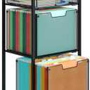 Sbanmao 3 Drawer Mobile File Cabinet for Home Office, Rolling Filing Cabinet on Lockable Wheels, Hanging File Folders Organizer, Utility Cart Storage and Organizer, Printer Stand, Black